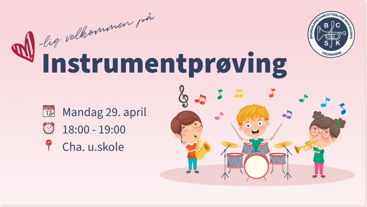 Velkommen på instrumentprøving 29. april!